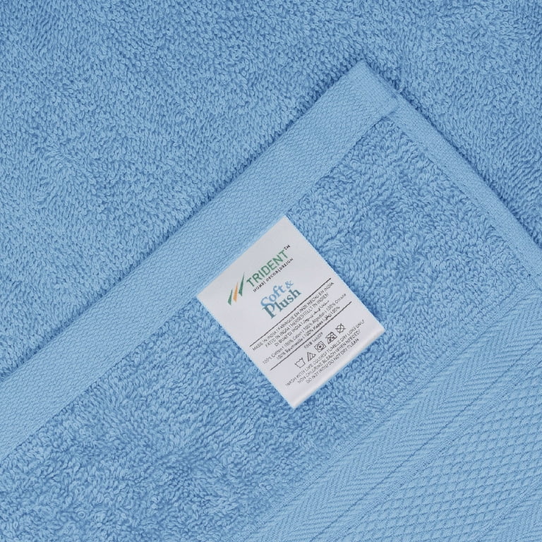 Trident Soft N Plush, 6 Piece Set, Washcloths/Hand/Bath Towels, Blue