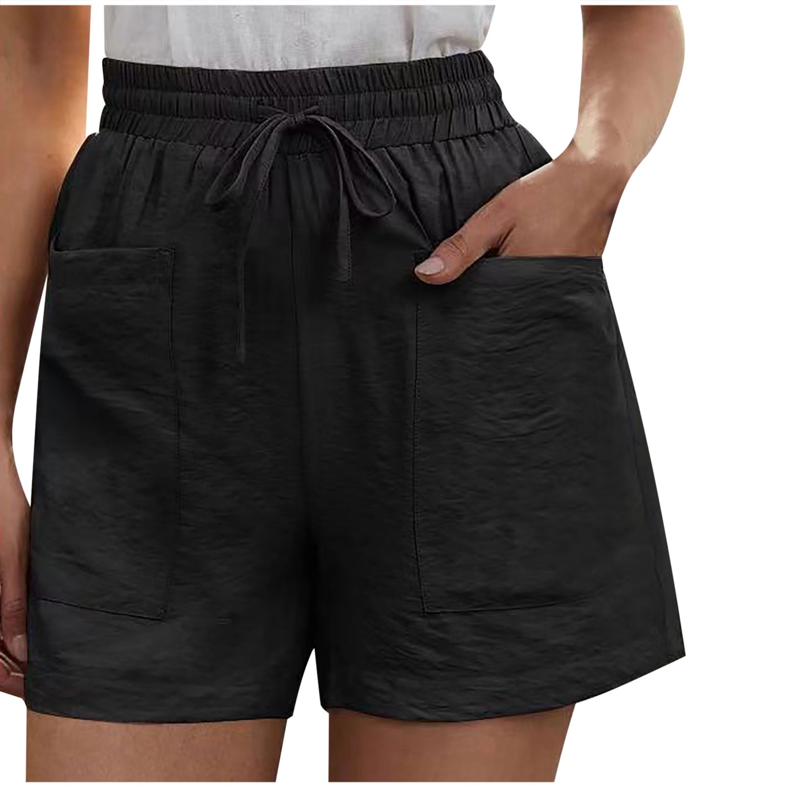 Shorts for Women Casual Smocked High 