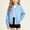 Light Blue, variant on OGLCCG Girls Bomber Jackets Lightweight Button Down Kids Varsity Jacket School Uniform Baseball Jacket with Pockets 4-15 Years