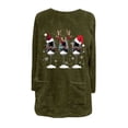 thumbnail image 5 of CFLVAEK Chandails de Noël pour Femmes Grande Taille en Molleton Duveteux, Chandails à Enfiler Chauds d'Hiver à Col Rond, Chandail à Imprimé Verre de Vin Rouge, Chandails Molletonnés avec Poches Vert Armée TTTG, 5 of 5