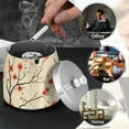 thumbnail image 4 of Yayeee Ashtray with Lid for Cigarette Smokeless Stainless Steel Home Ash Holder, Red Floral Pattern, 4 of 7