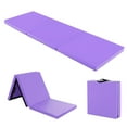 thumbnail image 1 of Gymax Tri-Fold Folding Exercise Mat 6 ft x 2 ft Portable Gymnastics Tumbling Purple, 1 of 8