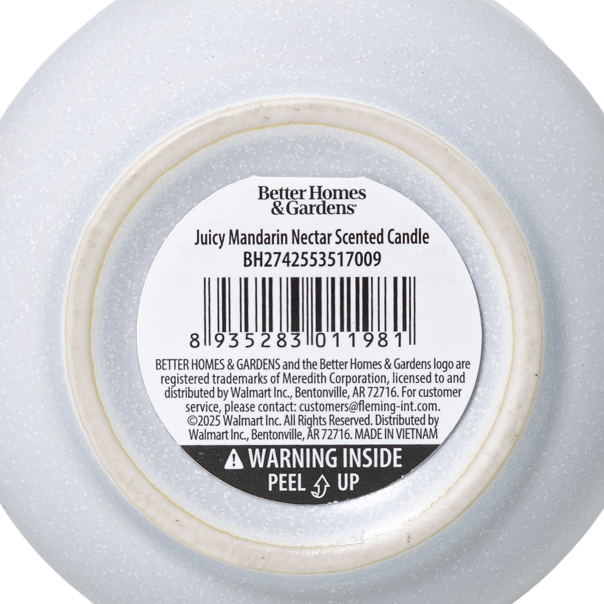 Better Homes and Gardens Juicy Mandarin 8 oz 1-Wick Ceramic Jar Candle