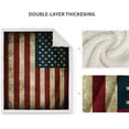 thumbnail image 3 of American Flag Sherpa Blanket Vintage US Flag Soft Warm Throw Print Blanket for Couch Bed 50"x60", 3 of 5