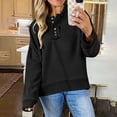 thumbnail image 6 of Womens Long Sleeve Tops Long Sleeve Pullover Sweatshirt Hooded V Neck Button Hoodies Tunic Pullover Tops, 6 of 9
