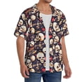 thumbnail image 3 of Salouo Guitar Skull record Pattern Cuban Collar Shirts for Men Button-Down Shirt Men's Short Sleeve Shirts Hawaiian Shirts Casual Shirts -4X-Large, 3 of 6