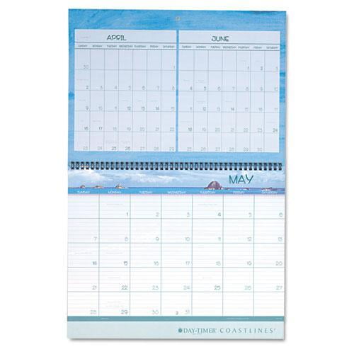 ACCO 112571501 Coastlines ThreeMonth Wall Calendar, 11 x 17, 2015