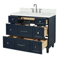 thumbnail image 4 of Ariel Monroe 42 Inch Single Rectangular Sink Bathroom Vanity With Carrara White Quartz Countertop 1.5 inch Edge In Midnight Blue, 4 of 7
