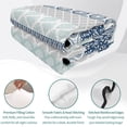 thumbnail image 4 of King Quilt Set 96''x106'', Blue Striped Lightweight Bedspread Coverlet Set with 2 Pillow Shams, Boho Modern Geometric Abstract Art Ethnic Breathable All Season Quilt Bedding for Bedroom/Guest Room, 4 of 9