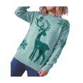 thumbnail image 3 of Seyurigaoka Merry Christmas Sweartshirt for Women Long Sleeve Elk Snowflake Pattern Knit Tops Christmas Pullover Sweater Jumper, 3 of 9