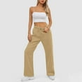 thumbnail image 4 of Resicozy Women's High Waisted Straight Leg Sweatpant Comfy Drawstring Workout Solid Sweat Pants with Pocket Fashion Casual Pant Gold 2XL, 4 of 6