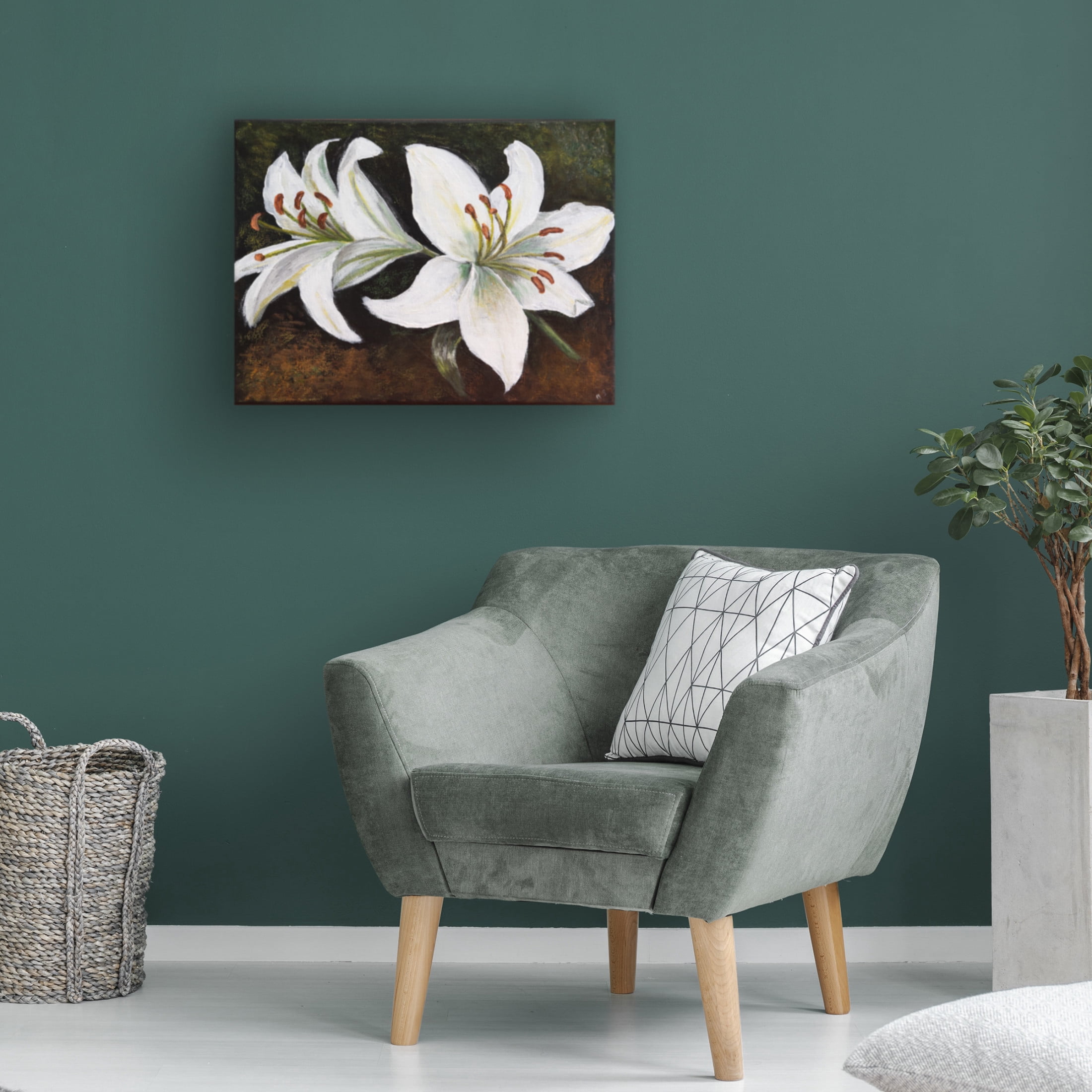Margo Starkey 'White Lily, 2022' Canvas Art - 24 x 18 Inches
