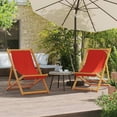 thumbnail image 1 of vidaXL Chaises de Plage Pliantes 2 Pcs Tissu Rouge, 1 of 5