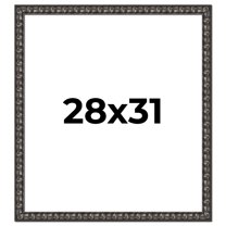 28x31 Frame Black-Brown Medieval Solid Wood Picture Frame | 1.5 Inch Moulding Width | Gotham