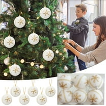 Kbndieu 6Pcs Christmas Tree Balls Ornaments, 2.36 Inch White Shatterproof Christmas Ornaments Set for Xmas Tree Decorations, Christmas Hanging Ornament for Holiday Wedding Party
