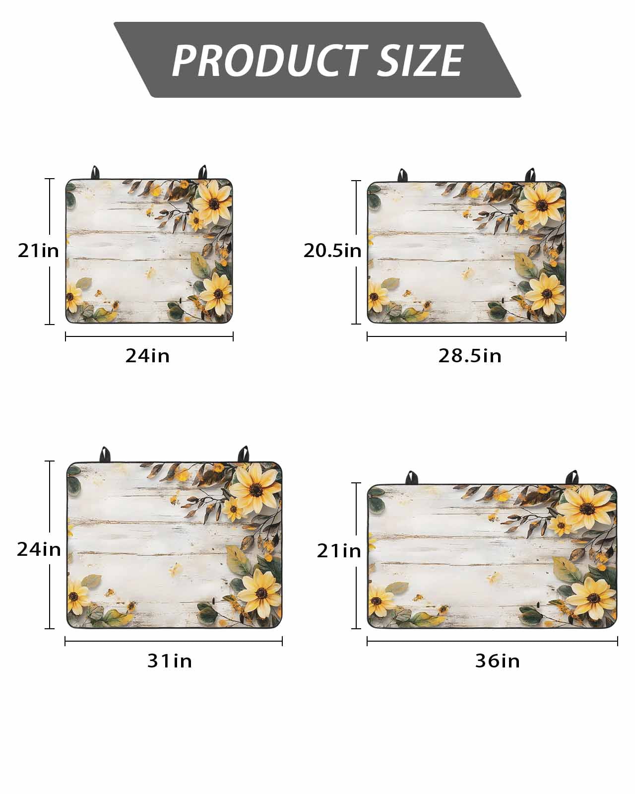 Stove Top Covers for Electric Stove, Yellow Floral Spring Glass Stovetop Cover Protector, Vintage Summer Botanical Induction Cooktop Protector Oven Mat for Kitchen Countertop 24"x21"