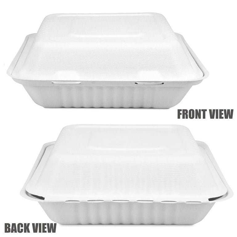 Earth's Natural Alternative 100% Compostable Disposable Food Containers  with Lids (9 in. x 6 in. , 250 pack) ECOB029pk250 - The Home Depot
