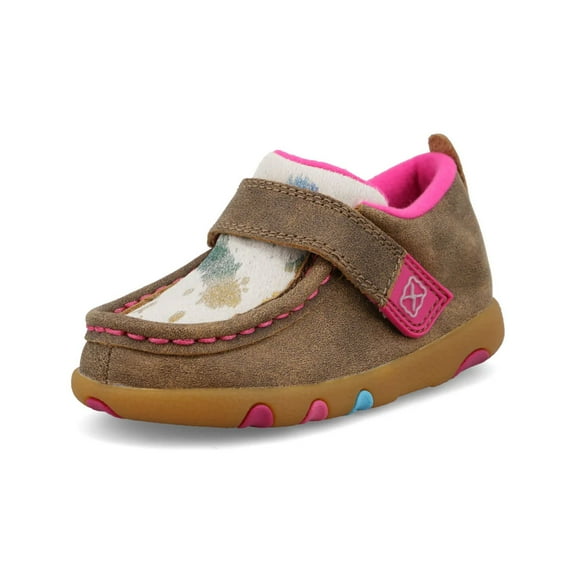 TWISTED X Infant's Driving Moc Bomber/White Multi/Pink Casual Shoes, Size: 6, Width: M