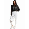 thumbnail image 5 of Women'S Mesh Sheer Zip Up Jacket Mock Neck Light-Weight Athletic Outerwear with Pockets Black S, 5 of 10