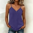 thumbnail image 2 of fatyb Women's Eyelet Tank Tops Lace V Neck Spaghetti Strap Sleeveless Cami Shirts for Beach Vacation, 2 of 7