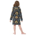 thumbnail image 4 of FORMRS Niños Bathrobe Unisex Hooded Robe Soft Plush Pajamas Sleepwear, Size 2-3T, Navy Blue Art Pattern, 4 of 7
