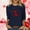 #656-Navy, variant on Wowcloth Woman's Valentine Print Blouse, Three-Quarter Sleeve Round Neck Fashion Pullover for Dating, Party and Daily