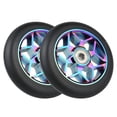 thumbnail image 1 of 2 Pièces Accessoires Scooter Roues de Scooter 110mm Roues Pu Colorées Roues de Voiture de Cascade Épaisses avec Roulements (Noir), 1 of 6
