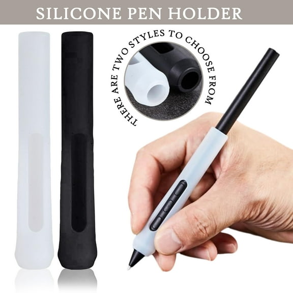 Silicone Pen Grips for Adults, Ergonomic Pencil Grips for Handwriting, Comfortable Writing Aid Sleeve for Pens Pencils, Black, 3.54" 1Pcs