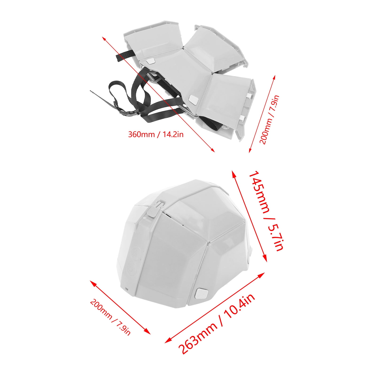 M Buder High Strength Plastic Foldable Helmet Portable Head Protection Safety Hard Hat for Outdoor Work Sports Travel Emergency Rescue (15.7 inches / 40 cm), White Color, 1 Pack