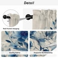 thumbnail image 5 of Blue Ombre Floral Tier Curtains, Spring Elegant Flowers Beige Rustic Light Filtering Kitchen Curtains, 2Pcs Rod Pocket Half Window Treatments Panels for Sink Cafe Cabinet Camper 27.5x36 Inches, 5 of 9