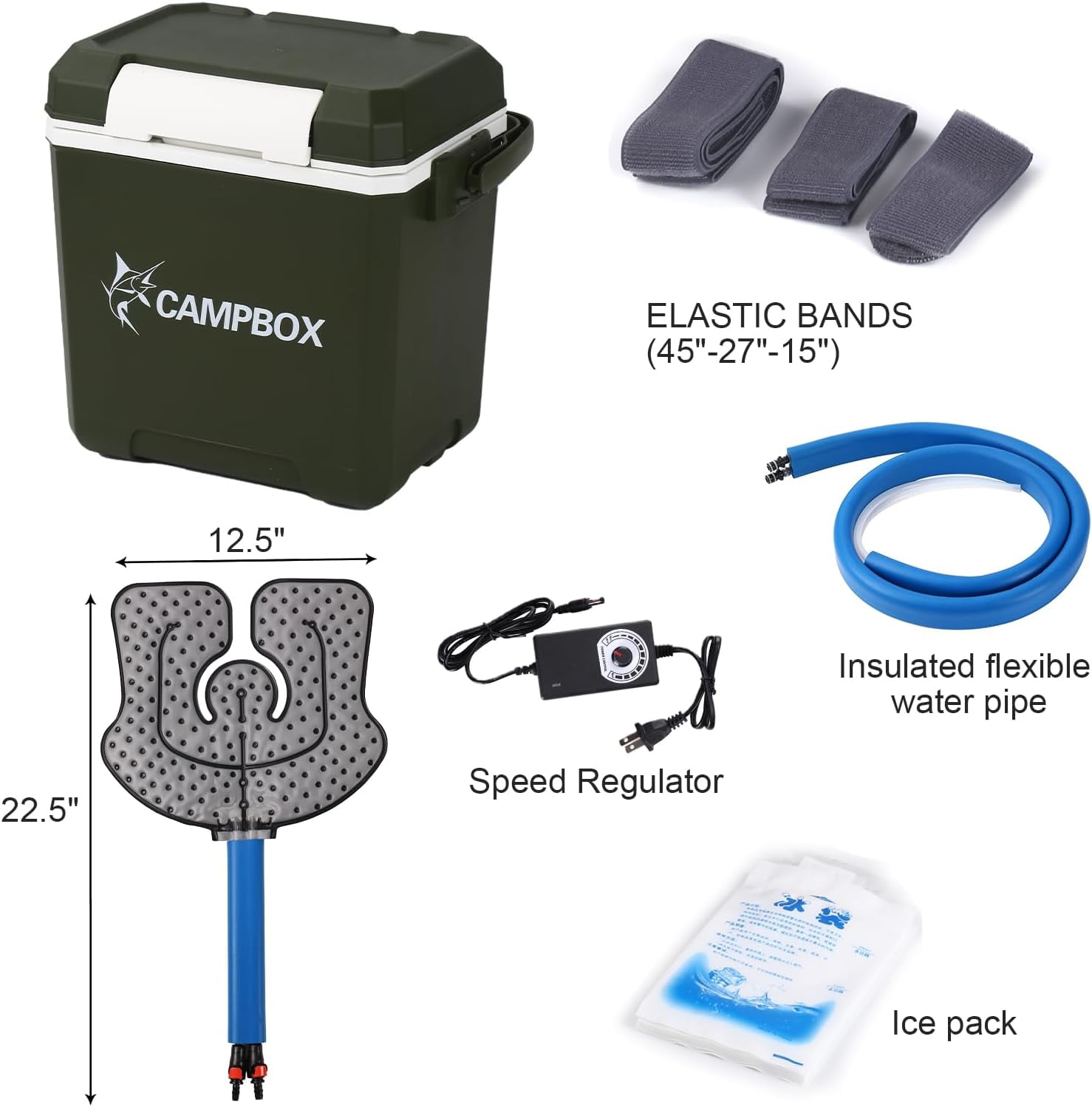 Cold Ice Machine for Knee Therapy System Knee/Joint Pad, Cooling Reservoir and Quiet Bump