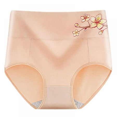 

LAST CLANCE SALE! Women Underwear High Waist Cotton Briefs Ladies Panties Tummy Control Panty Full Coverage Multipack Skin L