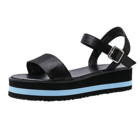 

YanHoo Women s Platform Sandals Open Toe Ankle Buckle Strap Sandal Ladies Summer Casual Thick Sole Shoes