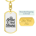 thumbnail image 3 of Arise And Shine Cross Stainless Steel or 18k Gold Premium Swivel Dog Tag Keychain, 3 of 8