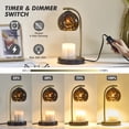 thumbnail image 2 of NATYSWAN Amber Glass Electric Candle Warmer with Timer & Dimmer Wax Melts Warmer for Candle Jars, Ideal Gift, Bedroom Home Decor, No Flame Scented Candle Warmer with 2 Bulbs, 2 of 8