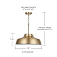 thumbnail image 2 of 9D328A-Austin Allen-Oakwood - 1 Light Pendant In Urban and Industrial Style-7.25 Inches Tall and 18 Inches Wide-Aged Brass Finish    -Traditional, 2 of 7