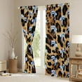 thumbnail image 3 of jejeloiu Kawaii Bow Tie Blackout Curtains Set of 2 (52x84 Each),Retro Leopard Cheetah Hide Window Curtains,Blue Brown Curtains and Drapes For Adults,Microfiber Bedroom Decor, 3 of 6