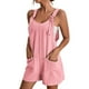 thumbnail image 2 of Gibobby Monos de Moda Mono corto con cuello redondo y bolsillo para mujer(Rosa， XXXL), 2 of 5