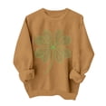 thumbnail image 2 of St. Patrick's Day Sweatshirt for Women Crewneck Long Sleeve Filigree Detailed Shamrock Graphic Ribbed Cuffs Soft Fleece Relaxed Fit Festive Pullover, 2 of 6