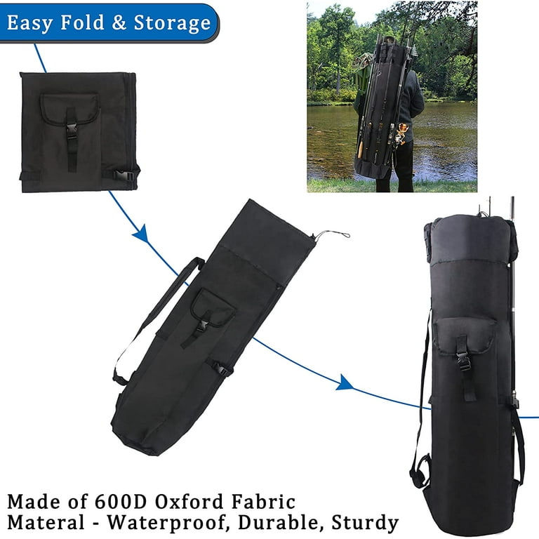 Waist Storage Bag Fishing Rod Holder Portable Fish Tackle Pole