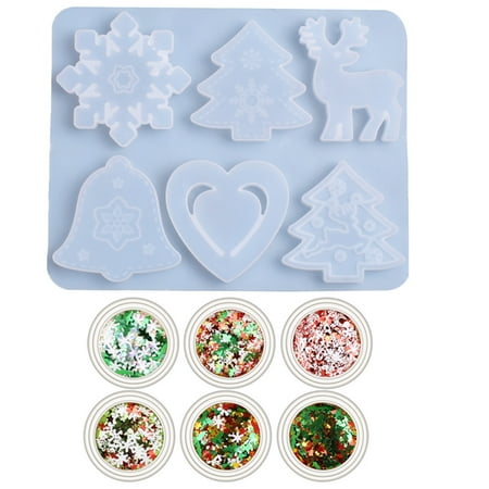 

Bangcool Christmas Pendant Mold Assorted Star Resin Mold Epoxy Mold with Glitter Sequins