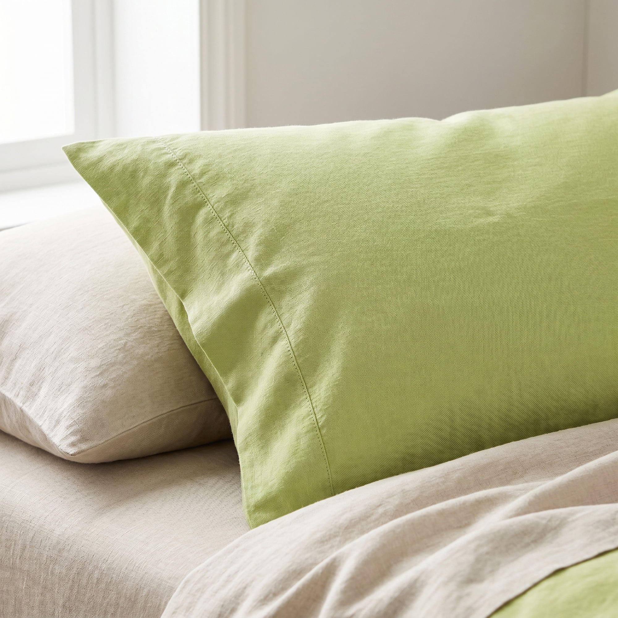Unique Bargains 2 Pack Cotton Pillowcase Envelope Closure Bedding Green - Dark green