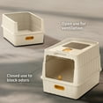 thumbnail image 5 of Cat Litter Box, Drawer-Style Enclosed Large Odor-Control Kitty Toilet with Pull-Out Tray, for Kittens, Big Cats & Multi-Cat Homes, White, 5 of 7