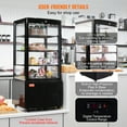thumbnail image 4 of VEVOR Refrigerated Display Case, 3 Cu.Ft./85L Countertop Pastry Display Case, 3-Tier Commercial Display Refrigerator with LED Lighting, TURBO Cooling, Frost-Free Air-Cooling, Locked Door for Bakery, 4 of 9