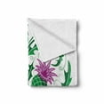 thumbnail image 2 of Thistle Soft Flannel Fleece Throw Blanket, Celtic Style Ornament of Thistle Branches and Flowers Motif on White Background, Cozy Plush for Indoor and Outdoor Use, 60" x 80", Multicolor, by Ambesonne, 2 of 6