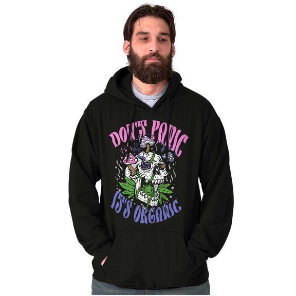Don’t Panic Its Organic Shroom Skull Hoodie Sweatshirt Women Men Brisco Brands S