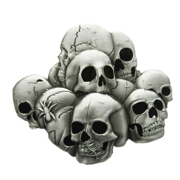 JEAN'S FRIEND Vintage Style Pile Of Skulls Enamel Belt Buckle
