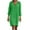 Green, variant on Women Linen Dress V-neck Loose 3/4 Sleeve Dress Solid Color Knee Length Dress