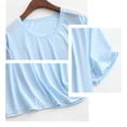 thumbnail image 5 of Mens Big and Tall Pajama Set Bamboo Viscose Soft Pijamas Sets for Men Loose Fit Short Sleeve Full Length Pants Pjs Sleepwear with Pockets Size L-5XL Sky Blue, 5 of 8