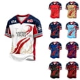 thumbnail image 2 of 2026 New USA Soccer Jersey T-Shirt, United States Jersey Soccer, USA Team Pattern V Neck Short Sleeve Athletic Casual Football Top for Adult(Sky Blue, S), 2 of 4